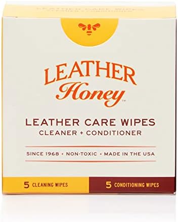 Комплект кърпички за грижа за кожата Leather Honey - Почиствайте и кондиционируйте кожата в движение - най-Доброто средство за винил и кожа за дрехи, мебели, интериора на к