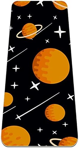 Мультяшные планети, Звезди, Метеоритен модел, много дебело килимче за йога - Екологично Чист Нескользящий подложка за