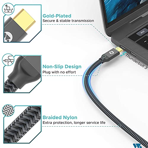 Универсален USB кабел C за свързване с DisplayPort (4K60Hz, 2K165Hz) + комплект USB кабел C за да се свържете към HDMI (4K30Hz)