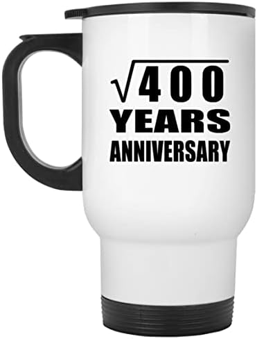 Дизайнсифицирует 20-та годишнина на Корен Квадратен от 400-годишна Годишнина, Бяла Пътна 14 унция Чаша От Неръждаема стомана, Изолиран Чаша, Подаръци за Годишнина, рож?