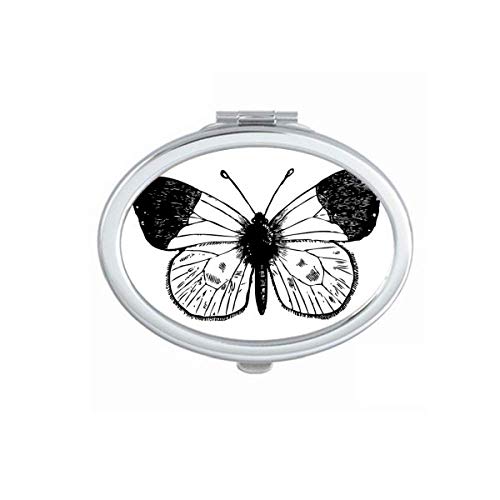 Бели Крила На Пеперуда Проба Огледала Портативен Сгъваем Ръчен Грим Двойни Странични Очила