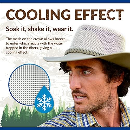 Шапки ръчно изработени Conner - Австралийската шапка с напоена с мрежа за голф, Мъжка шапка за сафари, Сгъва Шапка от Слънцето за жени