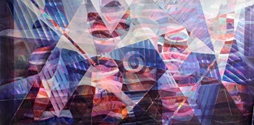 Абстрактна живопис Вътрешно пътуване за ръчна работа оригинална, Акрилна боя върху платно 8x4feet в ролка пакет за стенен