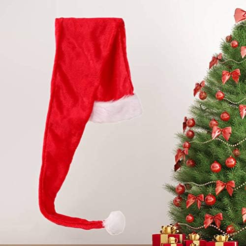 Безплатна доставка Дълга шапка на Дядо Коледа Коледна прическа за парти, подпори за фотосесия за деца (червен) Коледна
