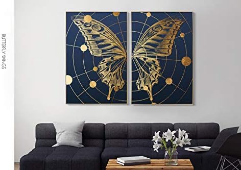Прекъсването на Стенно Изкуство Крила на Пеперуда Абстрактно Произведение на Изкуството, Живопис 32x48 Комплект A