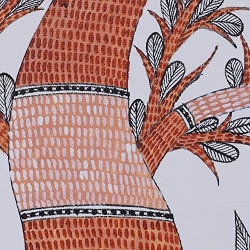 Народни художествени картини на тема животни NOVICA Orange Модел от Индия Обител на птиците