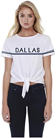 Дамски реколта Тениска с Къс ръкав райе Dallas Cowboys