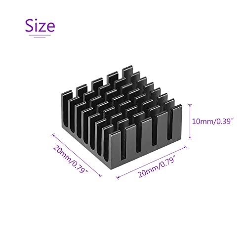 DMiotech 5 опаковки радиатор от алуминиева сплав, с размери 20 x 20 x 10 мм, електронно охлаждане, радиатор за и MOS интегрални схеми