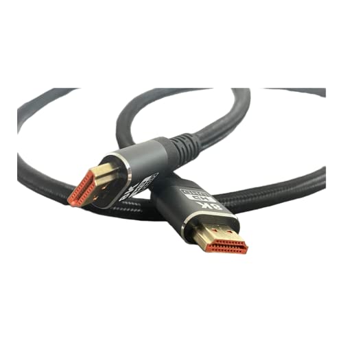 Високоскоростен HDMI кабел 8K 60Hz, сплетен кабел HDMI 2.1 48 gbps-4K при 120 Hz 7680P, HDCP 2.2 и 2.3, HDR 10, eARC,