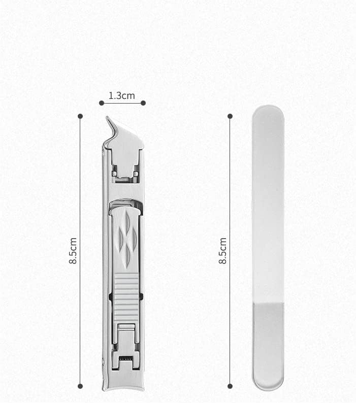 Сгъваем Двустранен Инструмент за Рязане на ноктите, Тънки нокторезачки, Комплект Клещи за нокти със защитата от Пръски,