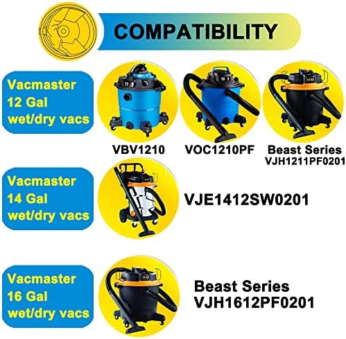 Високоефективни Сменяеми Филтърни торби SpaceTent 10 Pack VHBL за мокри / сухи прахосмукачки Vacmaster обем от 12 до 16 литра - Част # VHBL, чанта Vacmaster VBV1210