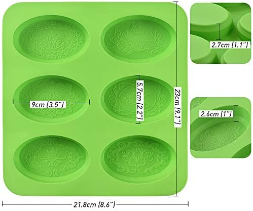 Силиконови Форми за сапун Newk Овална форма, 6 Кухини, Форма за собственоръчно Сапун Направи си сам със Смесени Цветни Модели за Млечен Сапун