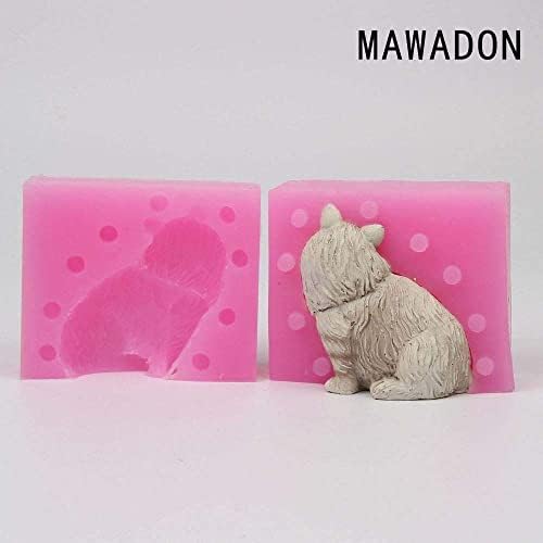 MAWADON 3D Коте, Форма за празни приказки, Сладък Котка, Силиконова Форма за Свещи, Мини-Сапун, Полимерна Глина, Восък,