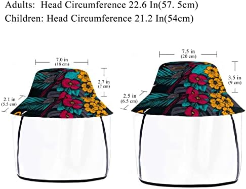 Защитна Шапка за възрастни с Маска За лице, Рибарска Шапка От Слънцето, Съвременните Тропически Цветя и Листа Птици