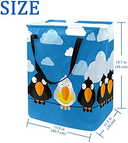 Кошници за бельо, Водоустойчив Сгъваема Кошница за дрехи с Дръжки за Детската Стая на Общежитието на Колежа Детска Спалня Синята Птица Животно