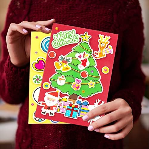 XIOS Коледна Украса Коледна Поздравителна Картичка Коледна Украса, Снежен човек САМ Креативна Стикер Детска Дръжка Материал