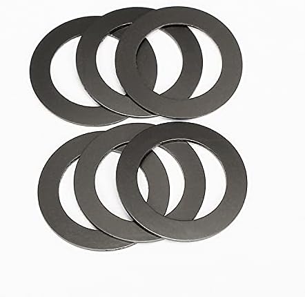 62шт полагане на шайби с вътрешен диаметър 7.2 mm OD 5,3 мм, черен графит найлон пластмасови шайби пръстен кръг ультратонкая плоски ленти с дебелина 0,15-1 мм (Дебелина: 7,2 m x