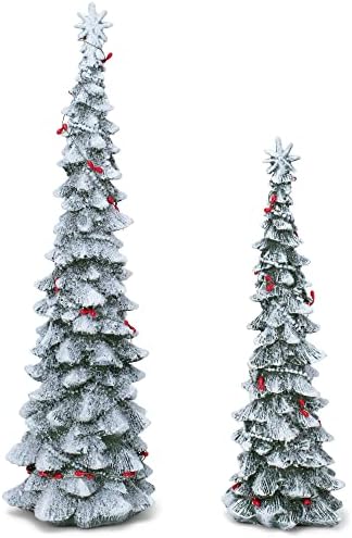 Весели Коледни елхи от смола Transpac, Комплект от 2
