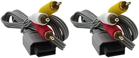 RIUSE Високо-комплект от 2 Аудио-Видео AV кабели, Съвместими с Nintendo Wii U на Nintendo Wii Аудио-Видео AV кабел, захранващ кабел