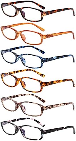 NORPERWIS, 6 опаковки, дамски Очила за четене, синята светлина, блокиране на пружинни панти, Модни очила за четене за