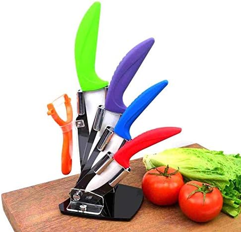 LLRYN 5 В 1 Държач За Съхранение на Кухненски Ножове Акрилна Поставка за Ножове Полк за Рязане на Плодове, Зеленчуци,