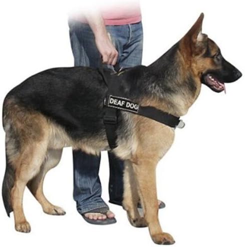 Dean & Tyler D&T UNIVERSAL DEAFDOG BK-XL DT Универсална шлейка за кучета без напрежение, За Глухи кучета, X-Large е подходящ за обиколка от 91 см до 119 см, черен