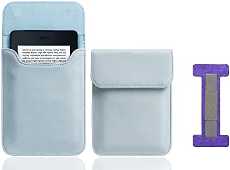 за Kindle Paperwhite (5-ти /6-ти/7-та) 6-инчов калъф-хастар (модели EY21 и DP75SDI)-В комплект лилаво каишка за ръка-синьо