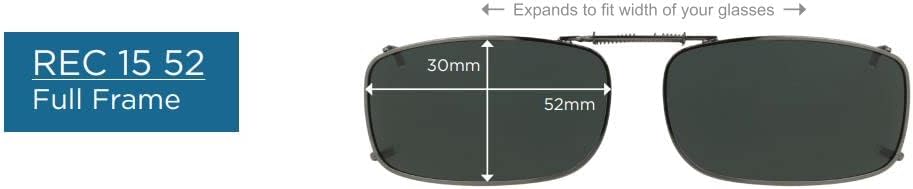 Поляризирани Слънчеви очила POLAR EYES / Solar Shield Clip-on Размер на 52 rec 15 Черни В пълна ръбове, Нови