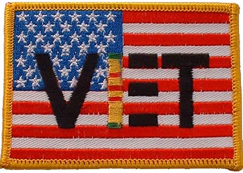 Нашивка на Ветеран от войната във Виетнам и въоръжените сили на Съединените Щати, цвят поставили Желязо (флаг на САЩ / Виетнам)