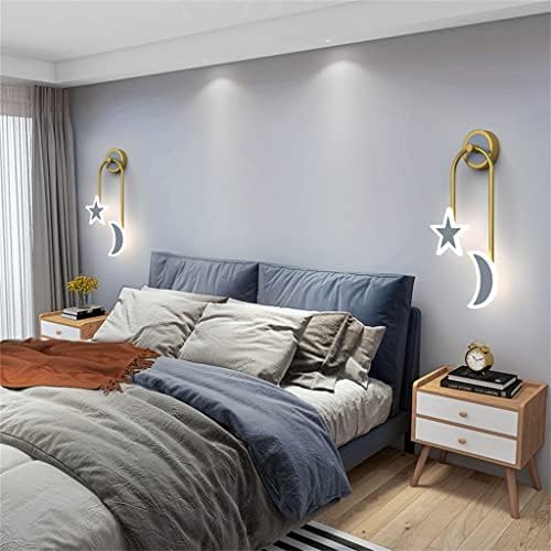 стенен лампа Nordic Star Moon монтиран на стената лампа, Черен, Сив, Стенен лампа за Прикроватной нощни шкафчета, Спални,