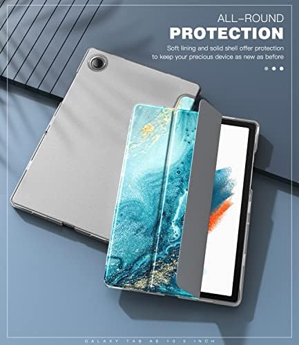 Тънък калъф TiMOVO за Galaxy Tab A8 10.5 Case 2022 SM-X200/SM-X205, Тънък Прозрачен Матиран Трикуспидалната Защитен калъф