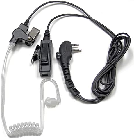 Ушите MaximalPower с прозрачна намотка и микрофон ПР с 2-пинов приставка адаптер HYTERA от Кевлар с винт