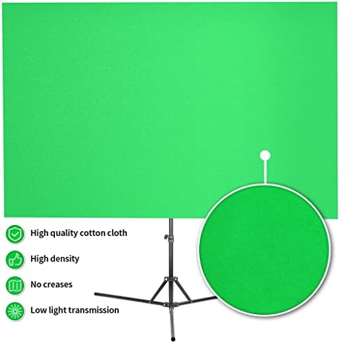 Зелен Экранный Фон ZSEDP 150x200 м със стойка Формат 4:3 Хоризонтален /Вертикален Режим, Устойчив на Бръчки Кърпа за