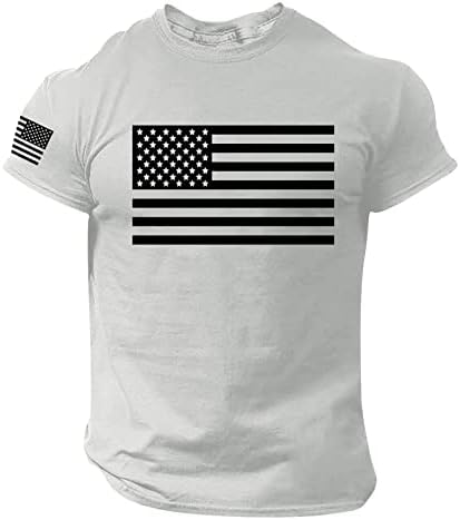 Мъжка Тениска с Американския Флаг, Тениска с Къс Ръкав, 4 юли, Оръфан Патриотични Фланелки с Флага на САЩ, Реколта Графични