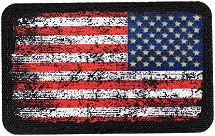 Реколта нашивка M-Так с Флага на САЩ - Тактическа нашивка GITD Stars с американските Военни флага, закопчалката на една