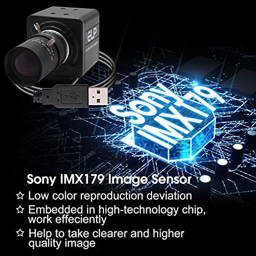 Hotpet 8-Мегапикселова Уеб камера с оптично 10-кратно увеличение, обектив на 5-50 mm, 2448P, Мини-USB-камера, 1-Мегапикселова USB-камера за Сигурност, уеб-камера с нощно виждане, ще
