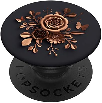 Страхотен Цветен Дизайн, Розовата Роза на черно - Идеален подарък за момичета, PopSockets PopGrip: Замяна дръжка за телефони