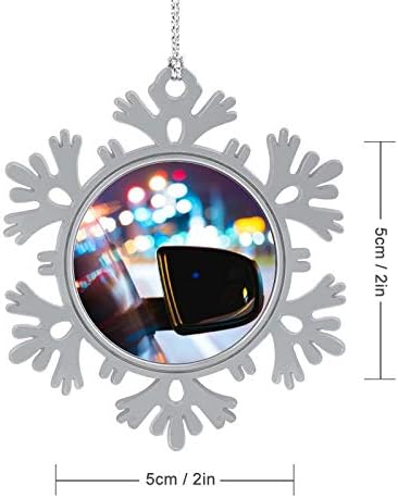 Метален Орнамент Странично Огледало на Колата с Градските Светлини Коледа 2020 Къща за Коледно Декорация за Коледната