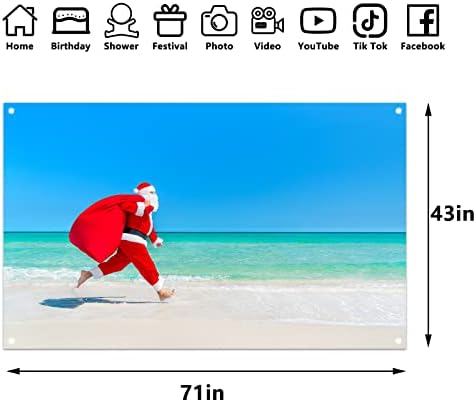Плажен Коледен Фон за Снимки, Хавайски Коледен Банер, Тропически Дядо коледа, Плажни Коледни Украси и аксесоари за Домашни