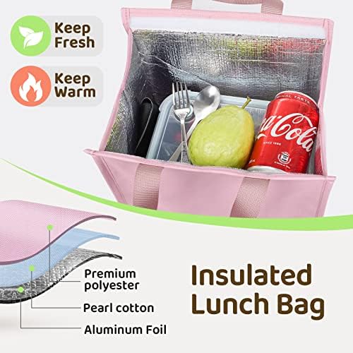 Дамски чанта за обяд Deegotech, 2 опаковки, Голяма Случайна Кутия за Обяд, Торби за Многократна употреба-хладилници за