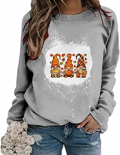 Ruziyoog Happy Fall y ' all Бяла Hoody за Жени за Деня на Благодарността, Върхове с Принтом Прекрасни Джуджета, Ежедневни