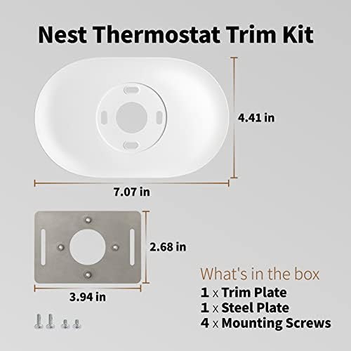 Стенни табела за термостата Nest, която е Съвместима с комплект за украса на термостата Google Nest Стенни монтажна плоча GA01837-Аксесоар за термостата Wi-Fi интернет в САЩ - Бя