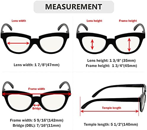 Eyekepper 4-Pack Прогресивно Многофокусные Очила за четене за Жени Half Moon Multifocal Readers +1,75