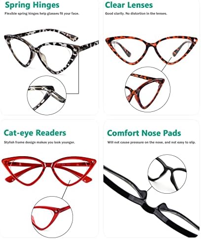 Eyekepper 4-pack Очила за четене за Жени Cateye Readers Голям размер