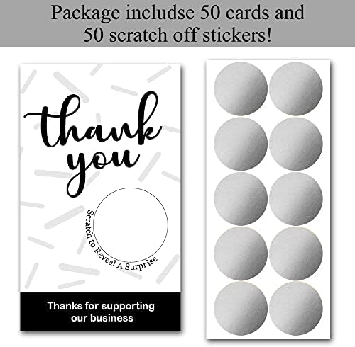 Haizct 50 празни Опаковки, сертификати за Благодаря, Скреч карти за малкия бизнес, спа-салон за красота, фризьорски салон,