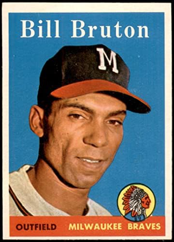1958 Topps # 355 Бил Брутон Милуоки Брейвз (Бейзболна картичка) EX/MT Braves