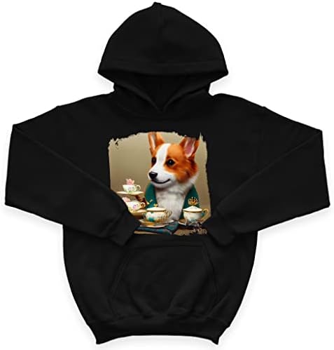 Детска hoody с качулка от порести руно Сладко Куче - Corgi Kids' Hoodie - Графична hoody с качулка за деца