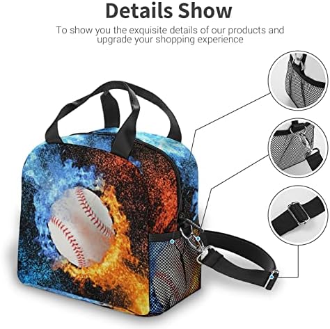 Случайна Бейзболна чанта за обяд Ice Fire със Сменяем пагон, за многократна употреба Фланец Обяд-Бокс-Хладилник, Здрав Термоконтейнер за хранене, Чанта-Тоут за Офис ра?