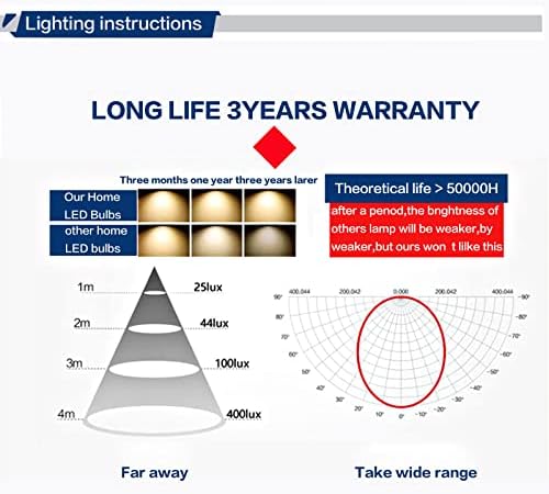 Led лампа A19, 6 W [Еквивалент на 60 W], Стандарт основа E26, Дневна светлина 6000 До 570 Лумена, Без регулиране на яркостта,