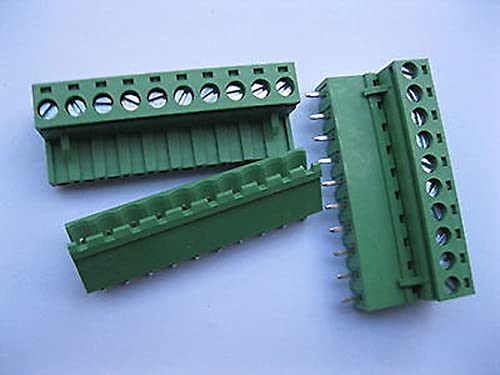 5 бр Пряка 10-пинов Конектор Винтова Клеммной подложки 5,08 mm, Plug Зелен